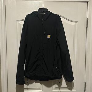 Carhartt Black Hooded Rain Jacket